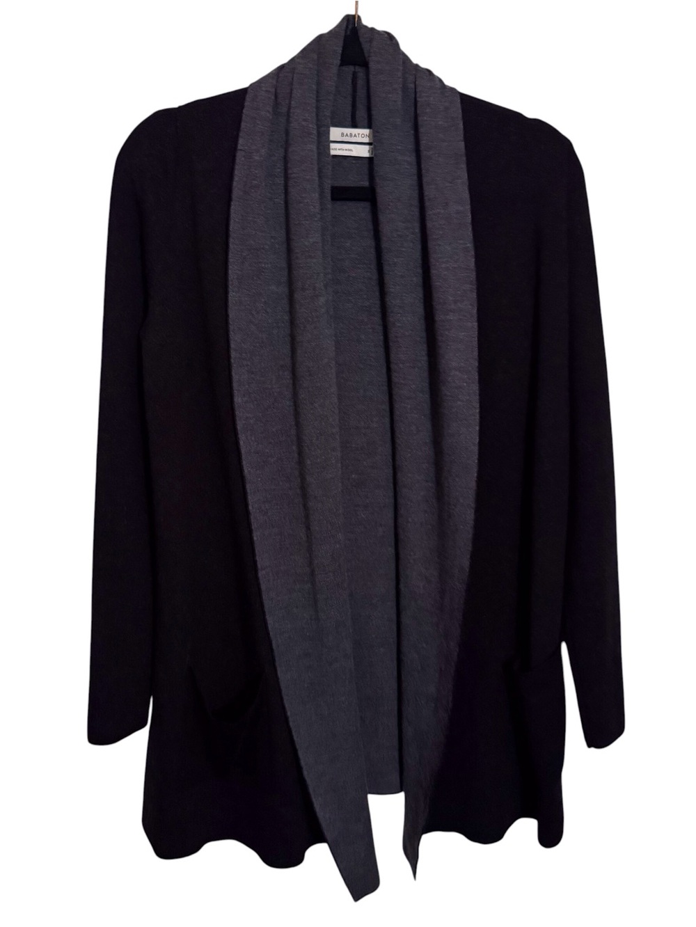 Babaton Aritzia Size Small Black Gray Beenman Cardigan Sweater Wool Blend